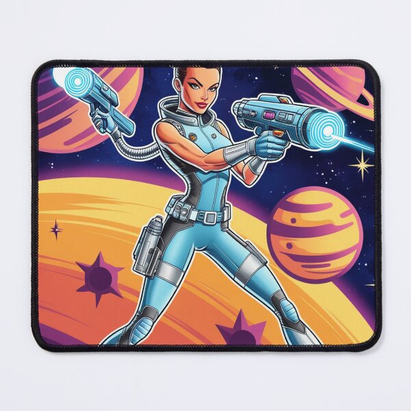 Item preview, Female space hero scifi adventurer artwork illustration designed and sold by Vintage Designs +.