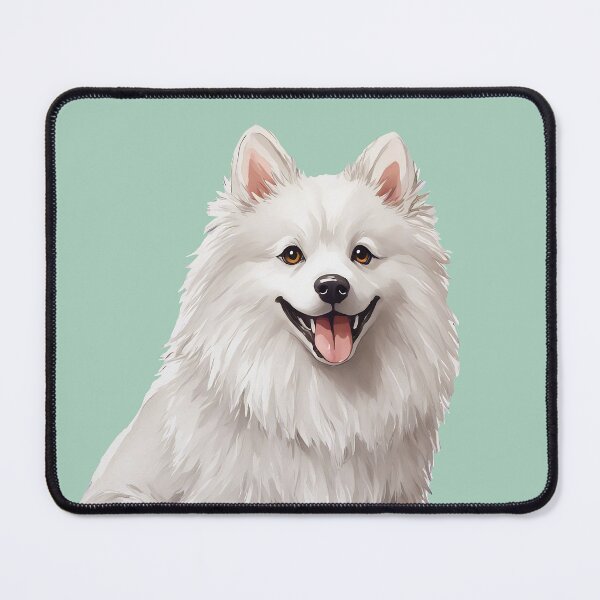 Item preview, American Eskimo Dog White Fluffy Puppy Watercolor (mint) designed and sold by Magnolia Valley Art.