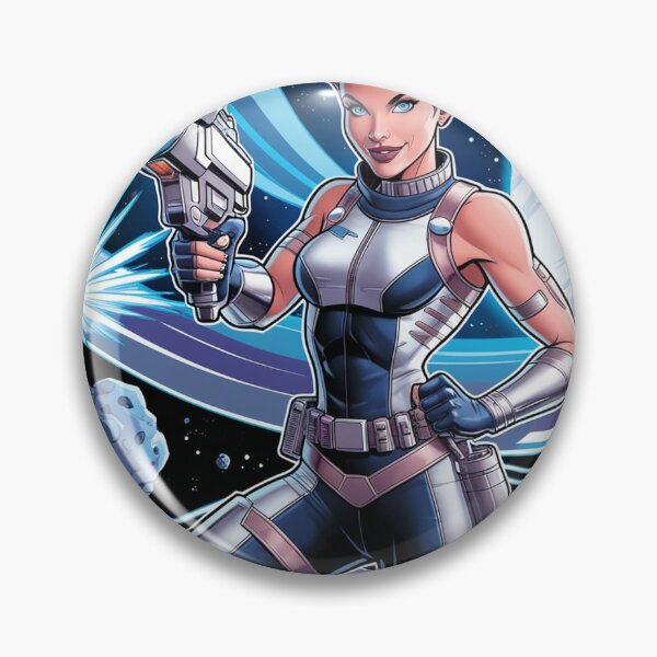 Item preview,  Female space hero scifi adventurer artwork illustration designed and sold by Vintage Designs +.