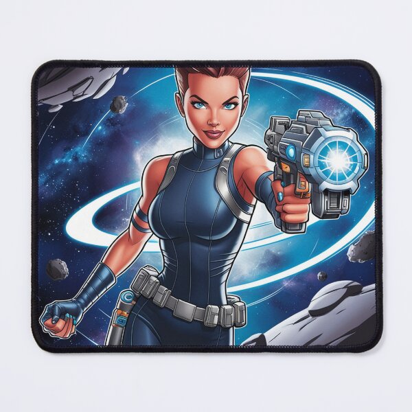 Item preview, Female space hero scifi adventurer artwork illustration designed and sold by Vintage Designs +.