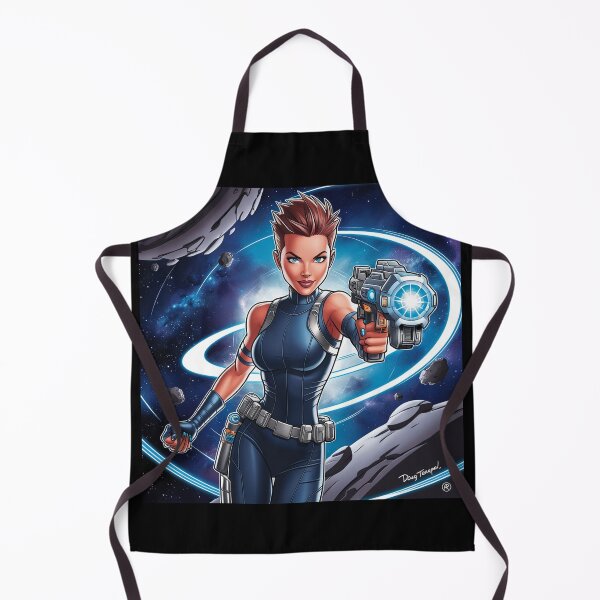 Item preview, Ilustración artística de una heroína espacial aventurera de ciencia ficción designed and sold by Vintage Designs +.