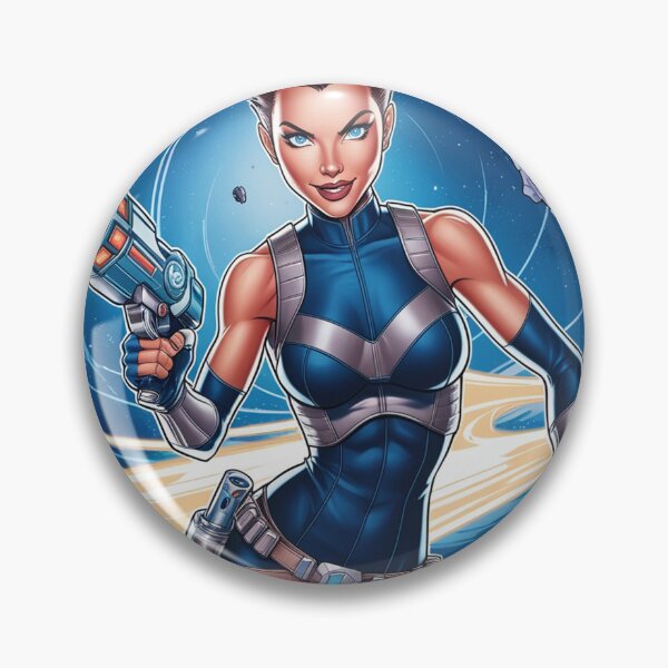 Item preview,  Female space hero scifi adventurer artwork illustration designed and sold by Vintage Designs +.