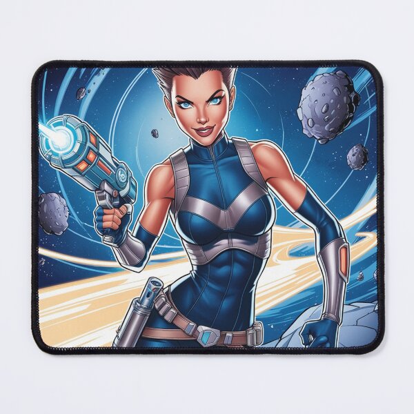 Item preview,  Female space hero scifi adventurer artwork illustration designed and sold by Vintage Designs +.