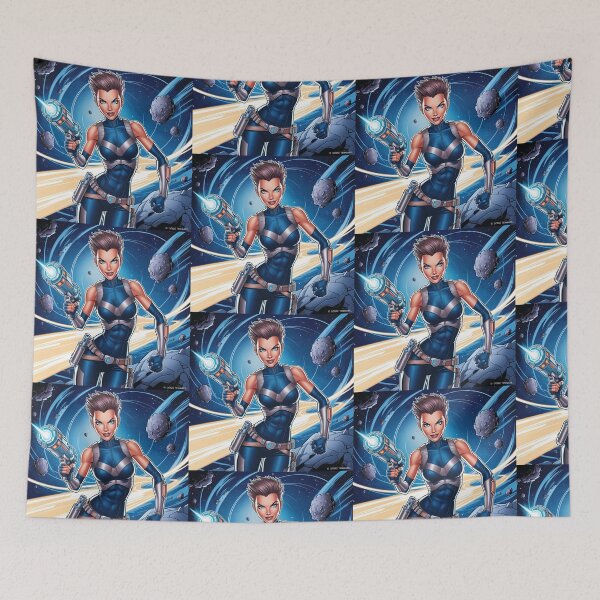 Item preview,  Female space hero scifi adventurer artwork illustration designed and sold by Vintage Designs +.