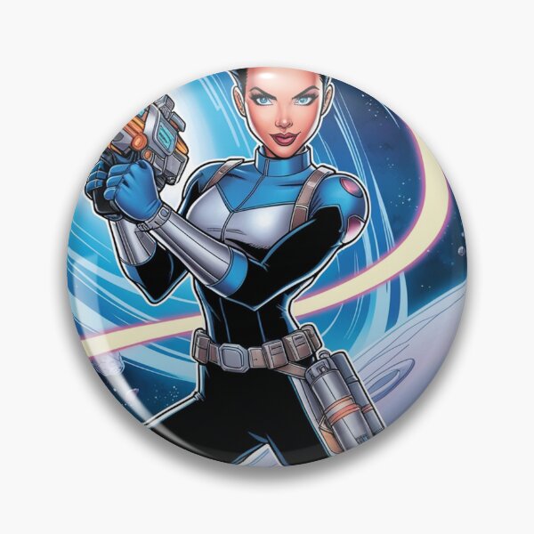 Item preview, Female space hero scifi adventurer artwork illustration designed and sold by Vintage Designs +.
