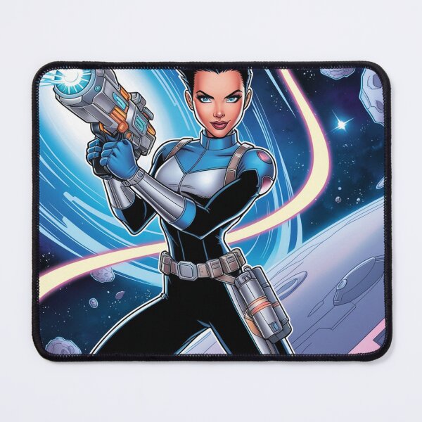 Item preview, Female space hero scifi adventurer artwork illustration designed and sold by Vintage Designs +.