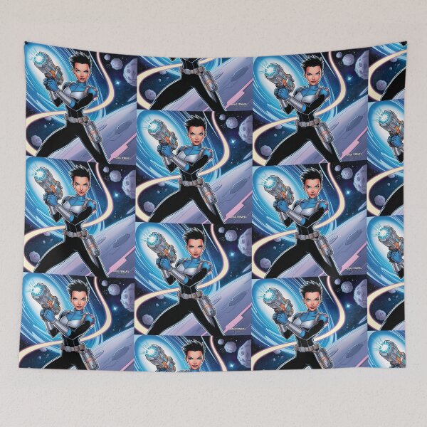 Item preview, Female space hero scifi adventurer artwork illustration designed and sold by Vintage Designs +.