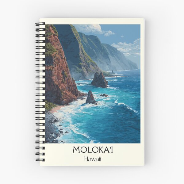 Item preview, Molokaʻi Hawaii Sea Cliffs | Rugged Coastline Art Print designed and sold by TuncGK.