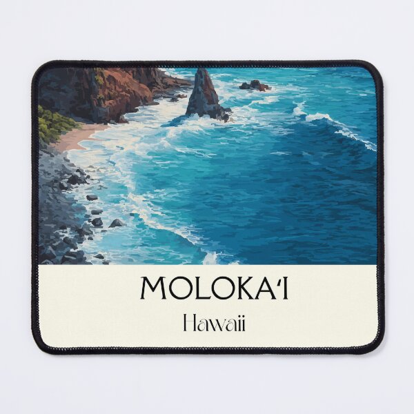 Item preview, Molokaʻi Hawaii Sea Cliffs | Rugged Coastline Art Print designed and sold by TuncGK.