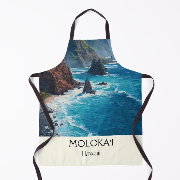 Item preview, Molokaʻi Hawaii Sea Cliffs | Rugged Coastline Art Print designed and sold by TuncGK.