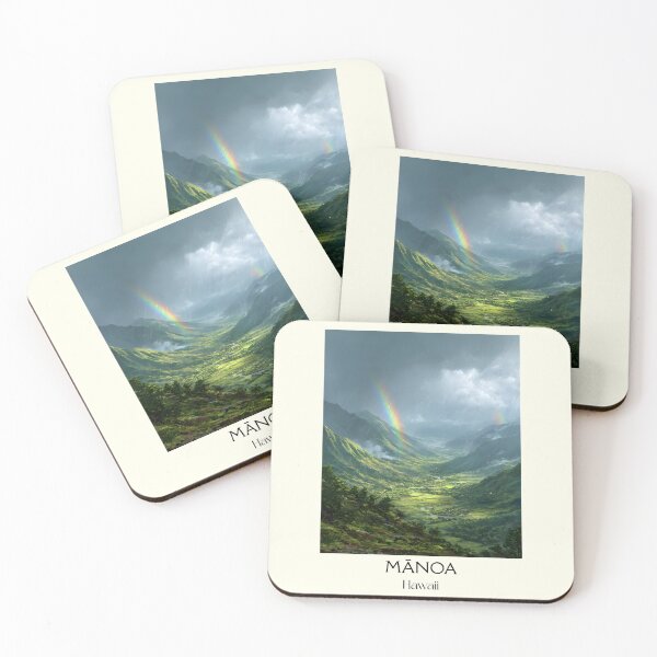 Item preview, Mānoa Valley Oʻahu Hawaii | Lush Rainbow Art Print designed and sold by TuncGK.