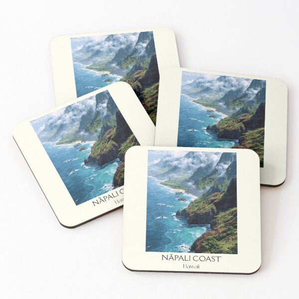Item preview, Nāpali Coast Kauaʻi Hawaii | Emerald Sea Cliffs Art Print designed and sold by TuncGK.