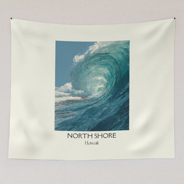 Item preview, North Shore Oʻahu Hawaii | Perfect Curling Wave Art Print designed and sold by TuncGK.
