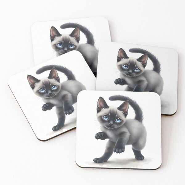 Item preview, Pounce Mode – Cartoon Siamese Kitten Design designed and sold by nhk999.
