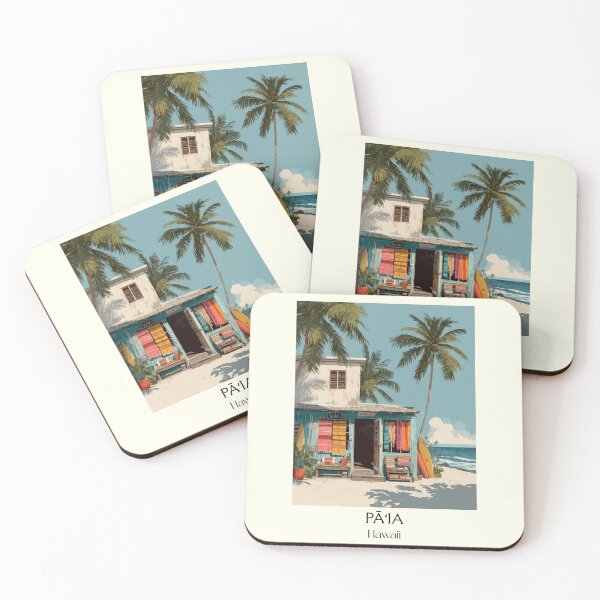 Item preview, Pāʻia Maui Hawaii | Colorful Beach Town Art Print designed and sold by TuncGK.