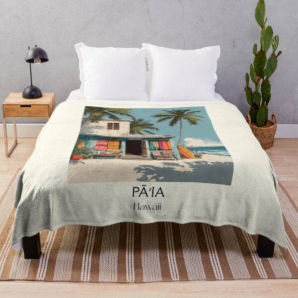 Item preview, Pāʻia Maui Hawaii | Colorful Beach Town Art Print designed and sold by TuncGK.