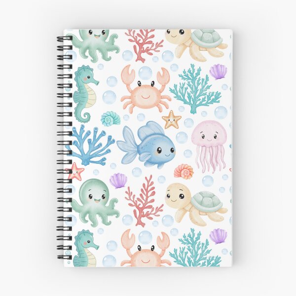 Item preview, Colorful Underwater Fish, Turtule, Crab, Octopus, Seahorse Pattern designed and sold by SmallDart Creations.