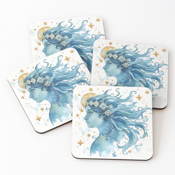 Item preview, Aquarius in Blue Watercolors designed and sold by catcurio.