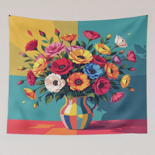 Item preview, Bold Bouquet – A splendid display of color in digital harmony between stripes, blossoms & color blocks designed and sold by FotoworldEdel.