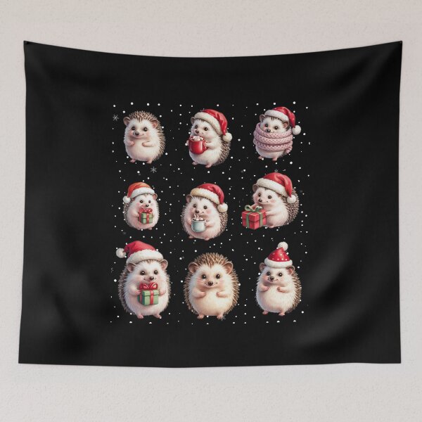 Item preview, Funny Christmas little Hedgehogs Design designed and sold by ketkacreations.