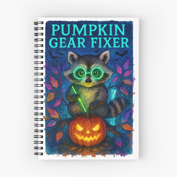 Item preview, Raccoon BMET Halloween Glow Art Print | “Pumpkin Gear Fixer” Biomedical Equipment Technician Decor designed and sold by ClinicalHubs.