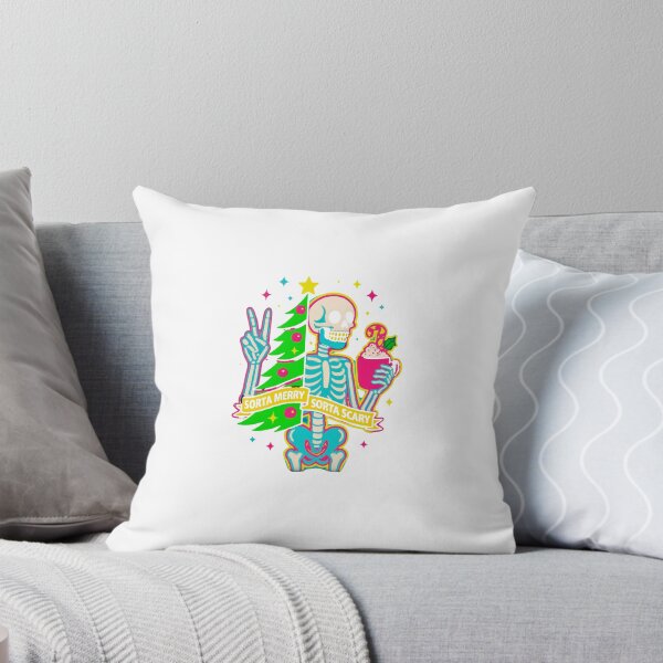 Item preview, SORTA MERRY SORTA SCARY – Neon Skeleton Christmas Mashup Classic T-Shirt designed and sold by inkfluenceart.
