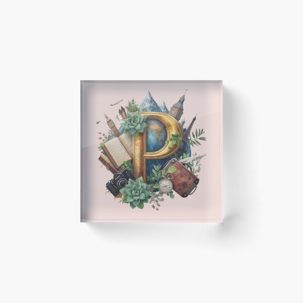 Item preview, Adventure Awaits – Letter P Vintage Travel Monogram | Passport, Pathways & Possibilities designed and sold by AmenAlways.
