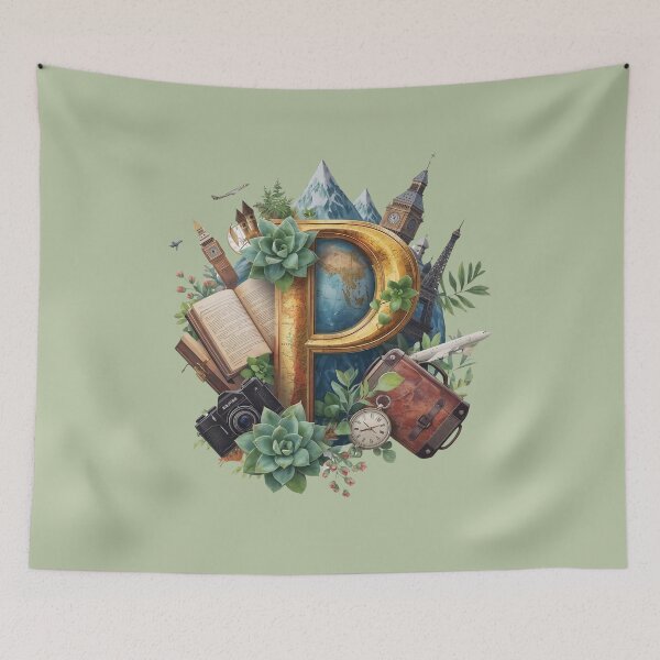 Item preview, Adventure Awaits – Letter P Vintage Travel Monogram | Passport, Pathways & Possibilities designed and sold by AmenAlways.