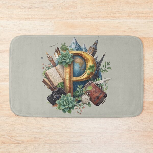 Item preview, Adventure Awaits – Letter P Vintage Travel Monogram | Passport, Pathways & Possibilities designed and sold by AmenAlways.