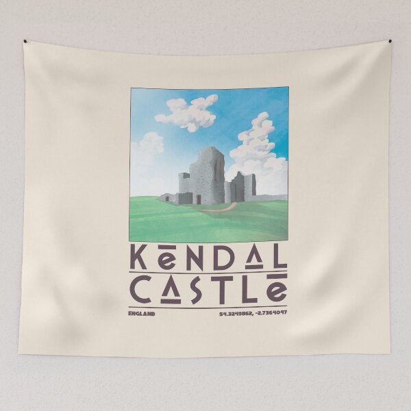 Item preview, Kendal Castle Vintage Travel Poster – Retro British Heritage Kendal Castle Art designed and sold by JDP--Designs.