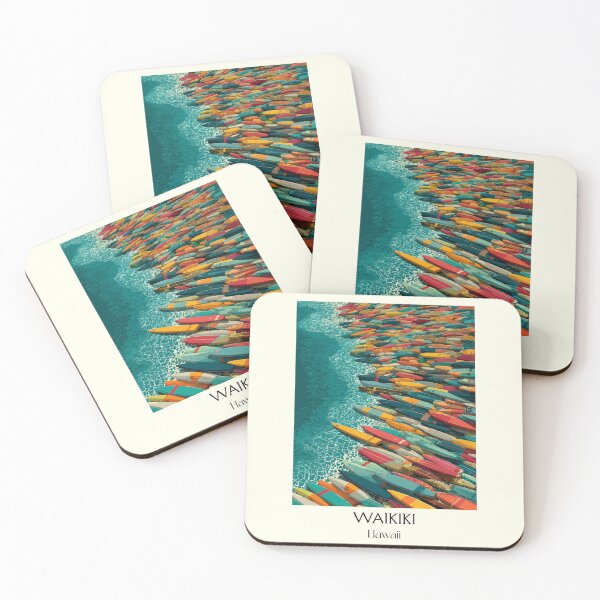 Item preview, Waikīkī Oʻahu Hawaii Surfboards | Beach Culture Art Print designed and sold by TuncGK.