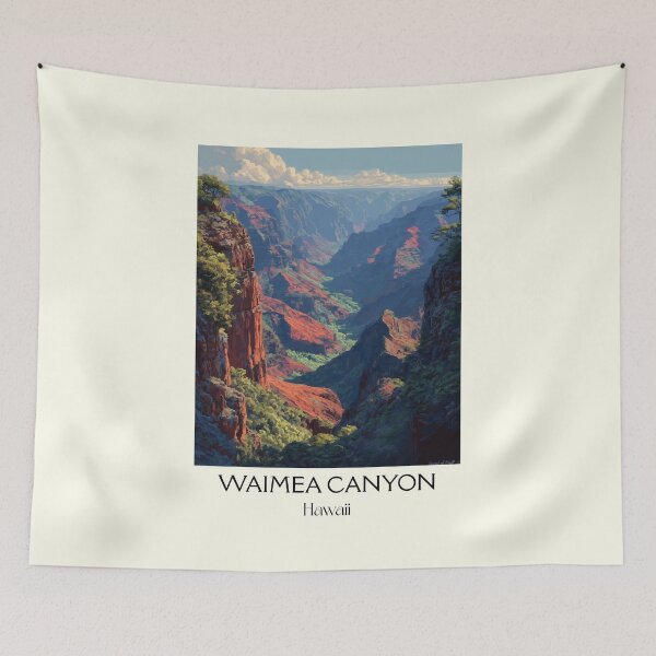 Item preview, Waimea Canyon Kauaʻi Hawaii | Scenic Gorge Art Print designed and sold by TuncGK.