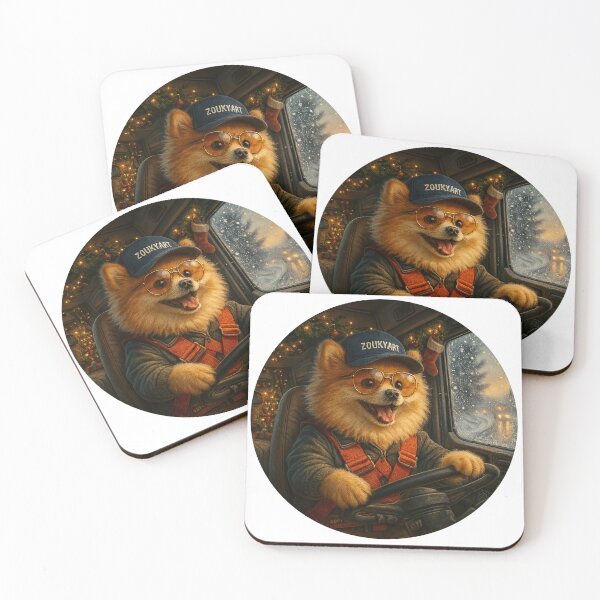 Item preview, Pomeranian Trucker – Rolling Warmth and Winter Cheer designed and sold by Zouky.art.
