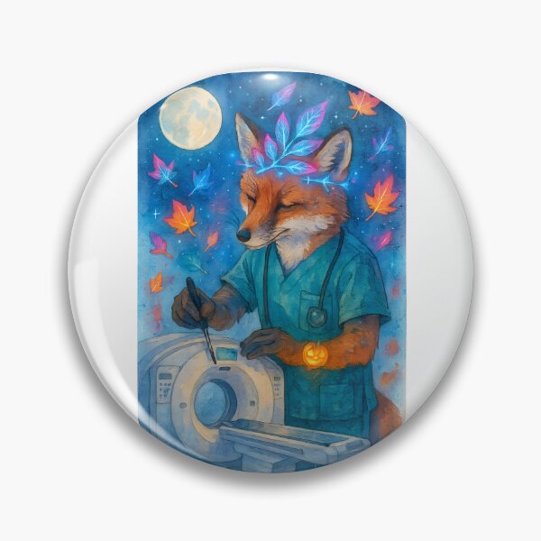 Item preview, Fox BMET Halloween Glow Art Print | “Microscope Shift” Biomedical Equipment Technician Poster designed and sold by ClinicalHubs.