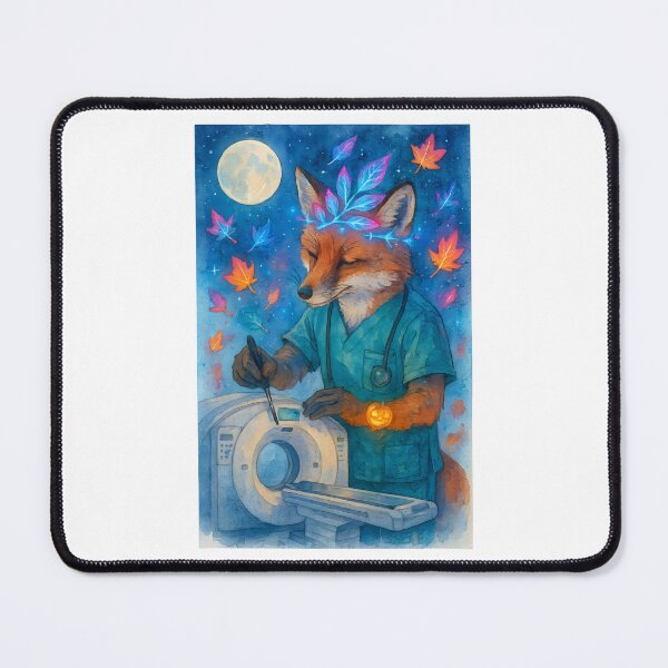 Item preview, Fox BMET Halloween Glow Art Print | “Microscope Shift” Biomedical Equipment Technician Poster designed and sold by ClinicalHubs.