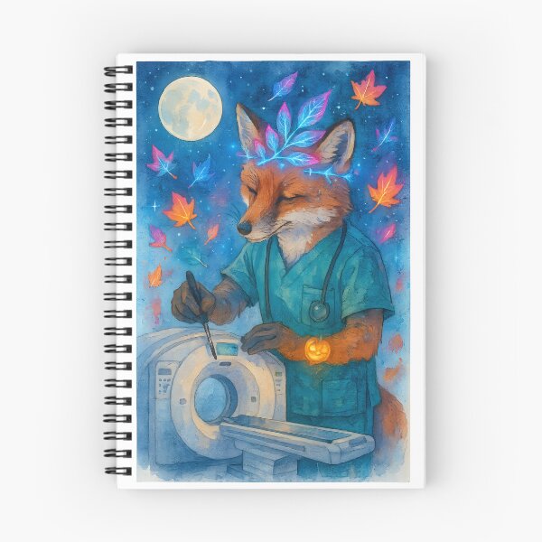 Item preview, Fox BMET Halloween Glow Art Print | “Microscope Shift” Biomedical Equipment Technician Poster designed and sold by ClinicalHubs.