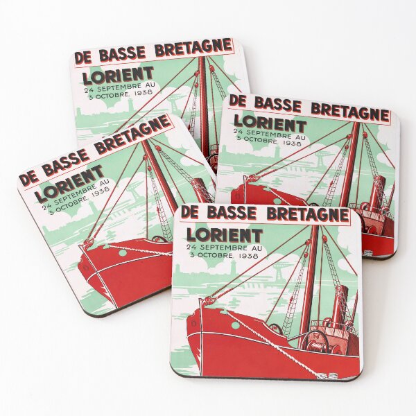 Item preview, Vintage Art Deco Poster | Foire Exposition de Basse Bretagne 1938 | Lorient France | Bold Colors & Typography | Maritime Theme designed and sold by artofuniverse.
