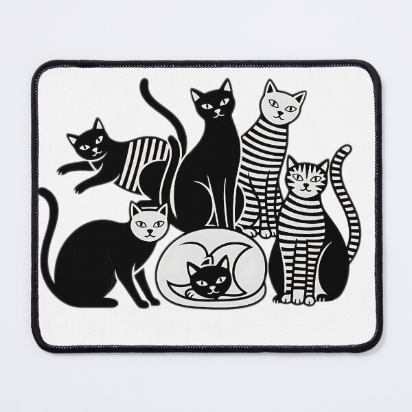 Item preview, Black & White Line Art Cats designed and sold by meesub.
