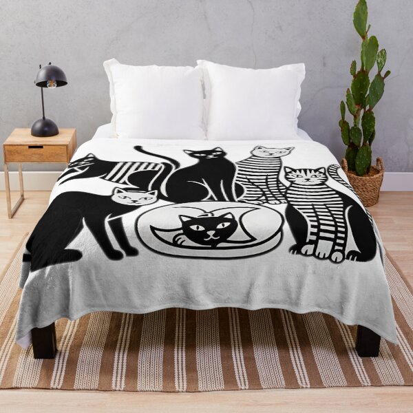 Item preview, Black & White Line Art Cats designed and sold by meesub.
