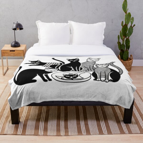 Item preview, Black & White Line Art Cats designed and sold by meesub.