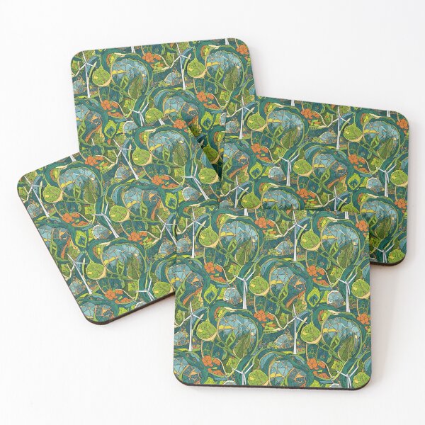 Item preview, Terra Futura Solar Punk Seamless Pattern - Eco-Future Aesthetic designed and sold by StickyGuys.