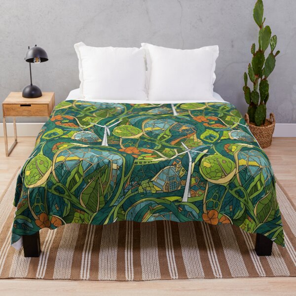 Item preview, Terra Futura Solar Punk Seamless Pattern - Eco-Future Aesthetic designed and sold by StickyGuys.