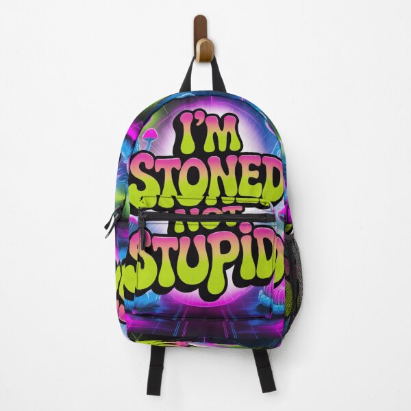 Item preview, I’M STONED NOT STUPID – Vaporwave Cyber Neon Design designed and sold by ClearPulse.