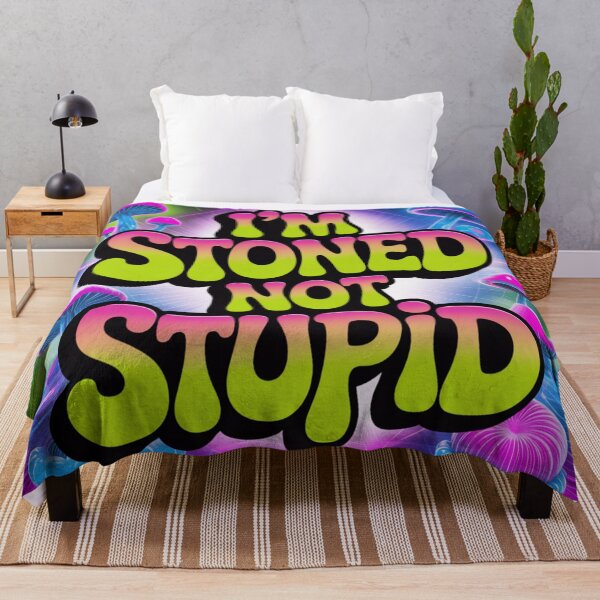 Item preview, I’M STONED NOT STUPID – Vaporwave Cyber Neon Design designed and sold by ClearPulse.