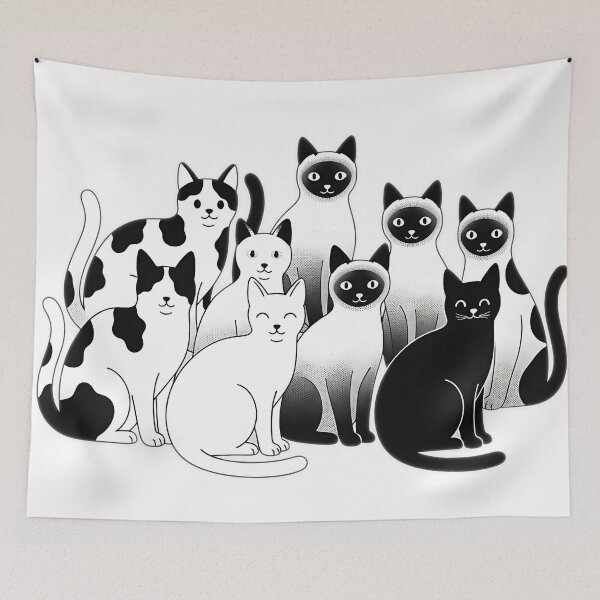 Item preview, The Black and White Cat Gang designed and sold by meesub.