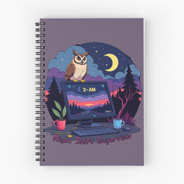 Item preview, Night Shift Supervisor – Owl at the Monitor designed and sold by Grin-and-Gear.