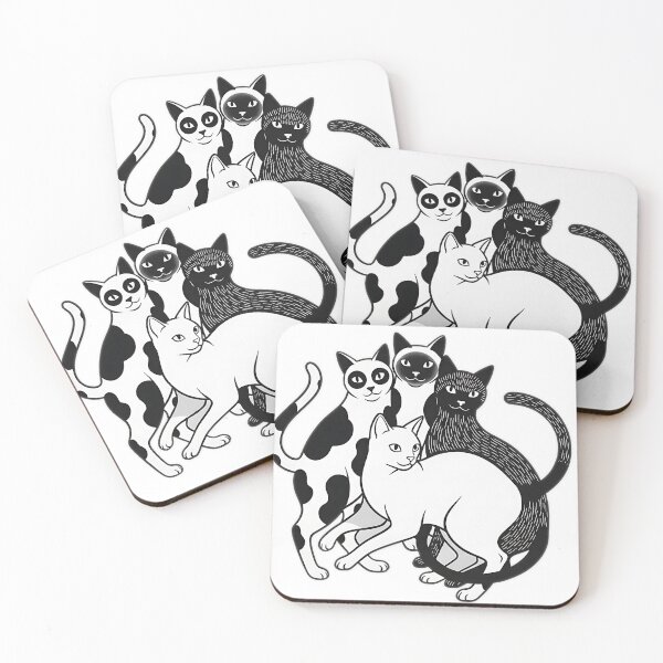 Item preview, The Black and White Cat Huddle designed and sold by meesub.