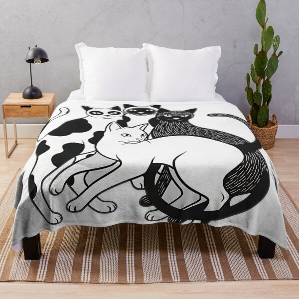 Item preview, The Black and White Cat Huddle designed and sold by meesub.