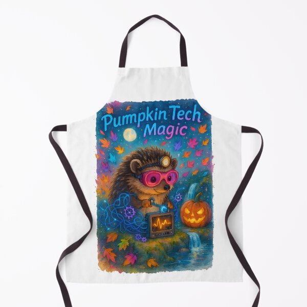 Item preview, Hedgehog Biomedical Tech Halloween Print | “Pumpkin Tech Magic” Neon Decor designed and sold by ClinicalHubs.