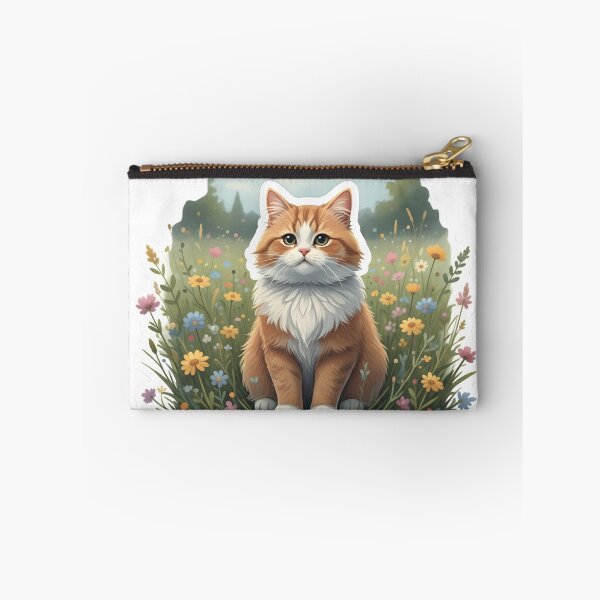 Item preview, Existential Cottagecore Cat - Moody Feline in Wildflowers  designed and sold by StickyGuys.